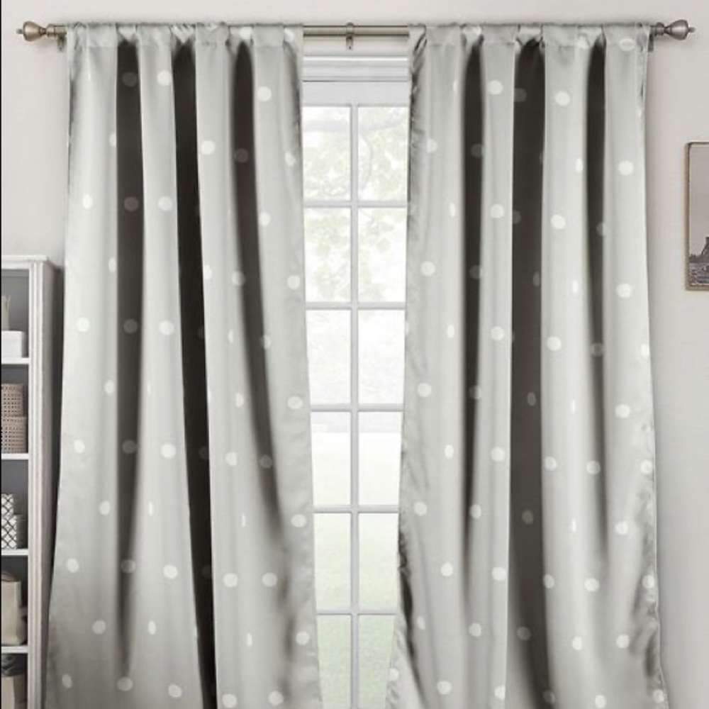Lala and Bash blackout curtains, sand colored.